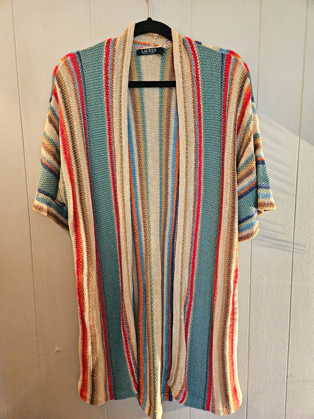 Lauren Ralph Lauren Womens Knit Striped Open Front Cardigan Multicolor XS